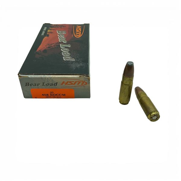 HSM Bear Load 458 Socom 350 Grain JFP Ammunition, 20 Rounds