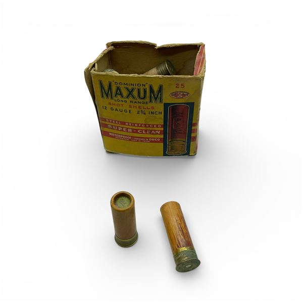 Assorted Dominion 12 Ga with Paper Wad Ammunition, Approx 13 Rounds