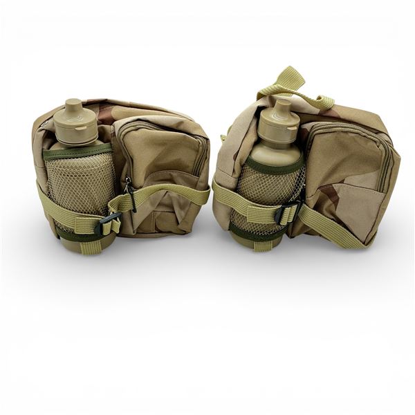 Desert Camo Water Bottle Pouch with Water Bottle X 2 Qty