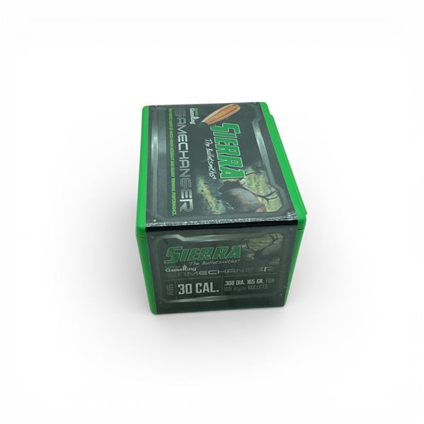 Sierra Tipped Gameking Gamechanger 30 Cal (.308"), 165 Grain TGK Projectiles, 100 Qty
