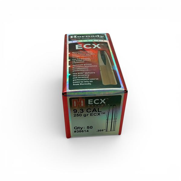 Hornady 9.3 Cal (.366"), 250 Grain ECX Projectiles, 50 Qty