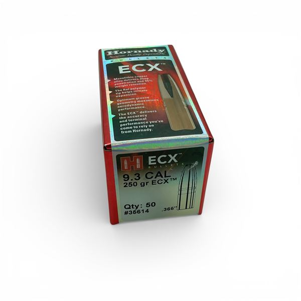 Hornady 9.3 Cal (.366"), 250 Grain ECX Projectiles, 50 Qty