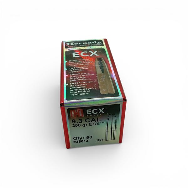 Hornady 9.3 Cal (.366"), 250 Grain ECX Projectiles, 50 Qty