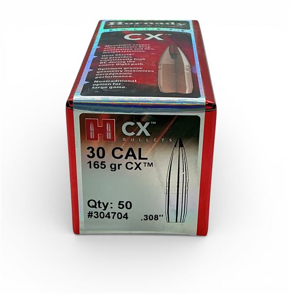Hornady 30 Cal (.308"), 165 Grain CX Projectiles, 50 Qty