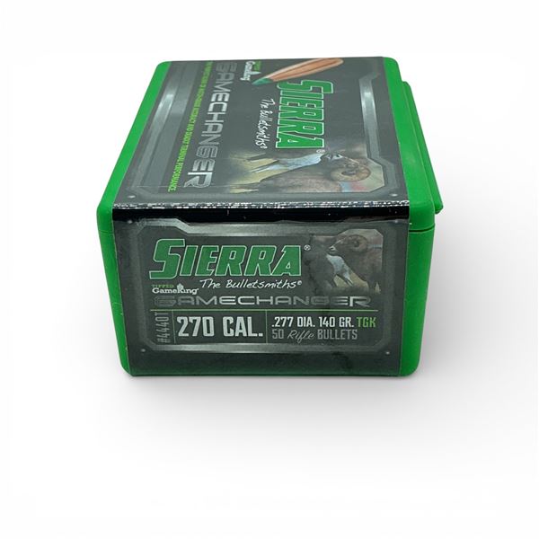 Sierra Tipped Gameking Gamechanger 270 Cal (.277"), 140 Grain TGK Projectiles, 50 Qty