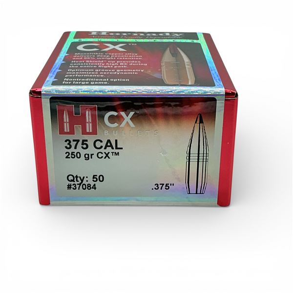 Hornady 375 Cal (.375"), 250 Grain CX Projectiles, 50 Qty
