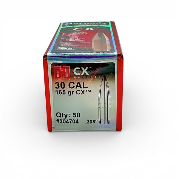 Hornady 30 Cal (.308"), 165 Grain CX Projectiles, 50 Qty