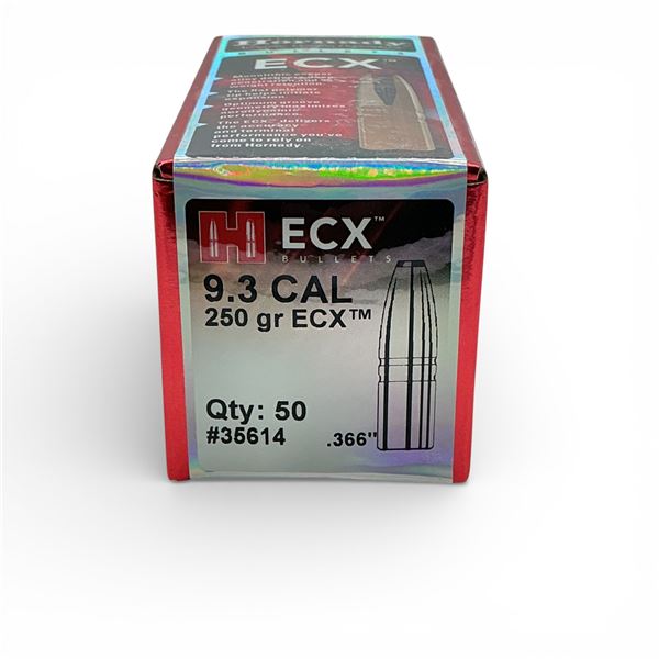 Hornady 9.3 Cal (.366"), 250 Grain ECX Projectiles, 50 Qty
