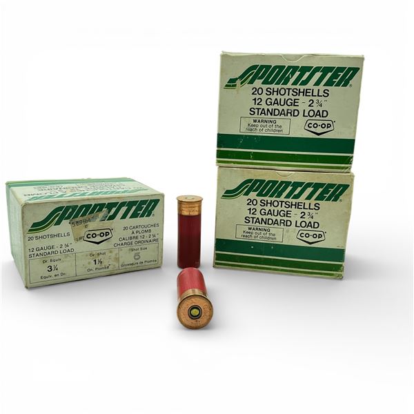 Co-Op Sportster 12 Ga 2 3/4" #5 Lead Ammunition, 60 Rounds