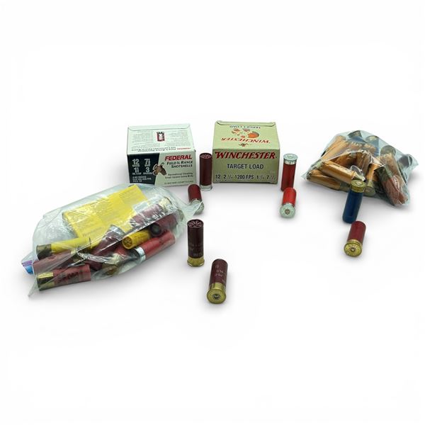 Assorted Commercially made and Reloaded 12 Ga Ammunition, Approx 63 Rounds