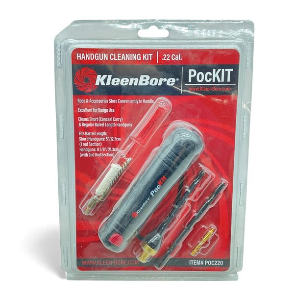KleenBore .22 Cal PocKIT Handgun Cleaning Kit, New