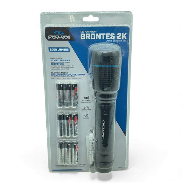 Cyclops Brontes 2K LED Flashlight, 2000 Lumens, New