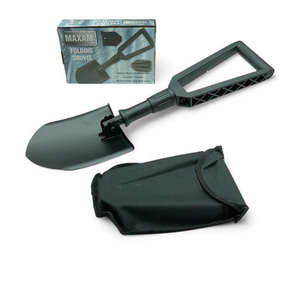 Maxam Carbon Steel Folding Shovel, New