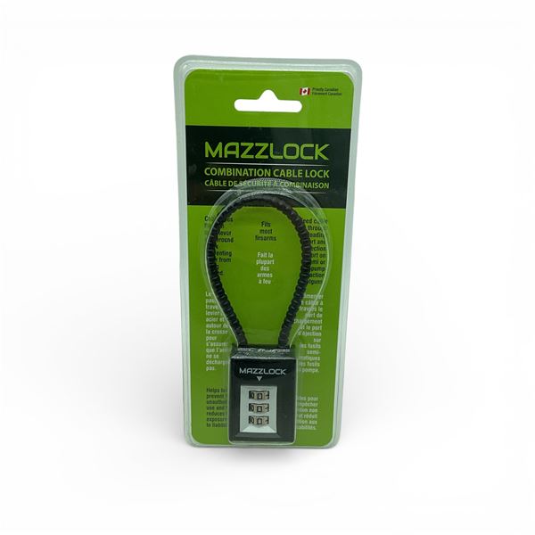 Mazzlock Combination Cable Lock, New