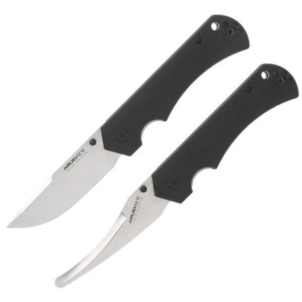 Muddy Field Master Knife Set, 3.9" Blade Gut Hook and 3.7" Drop Point Blade Knife with Sheath, New