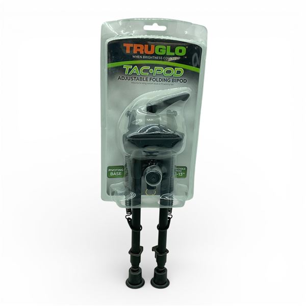 TruGlo Tac Pod 9"-13" Adjustable Folding Bipod with Pivoting Base, New