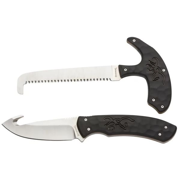 Browning 2-Piece Set, 3.75" Gut Hook/ Skinner Blade and Saw with Belt Sheath, New