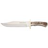 Image 1 : Winchester Simulated Stag Bowie Knife, 13.75" Fixed Blade Knife with Belt Sheath, New