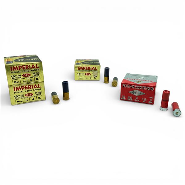 Imperial and Winchester 12 Ga 2 3/4" # 6 and #4 Ammunition, 100 Rounds