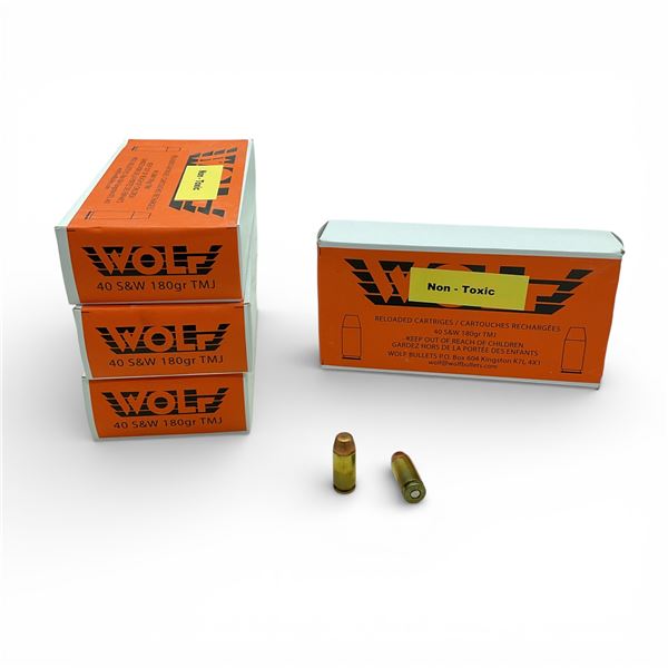 Wolf 40 S & W Non Toxic 180 Grain TMJ Ammunition, 200 Rounds