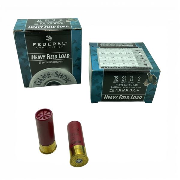 Federal Game Shok Heavy Field Load 12 Ga 2 3/4" #2  Ammunition, 50 Rounds