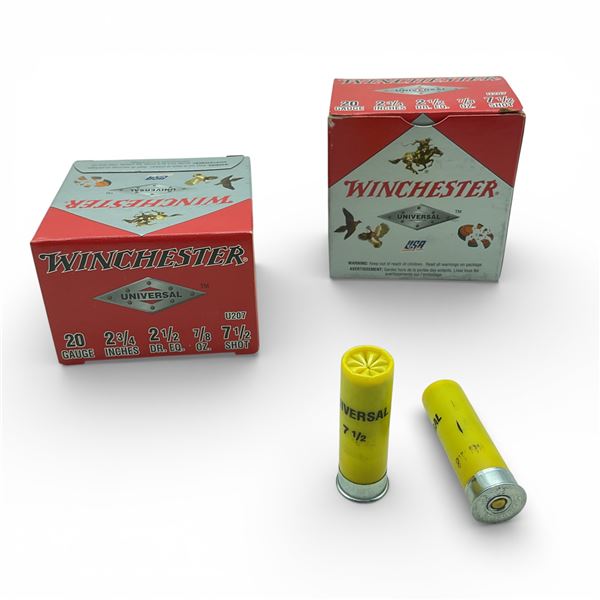 Winchester Universal 20 Ga 2 3/4" #7 1/2 Ammunition, 50 Rounds