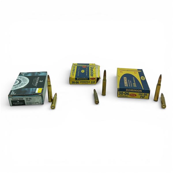 Assorted 30-06 SPRG Ammunition, Approx 38 Rounds