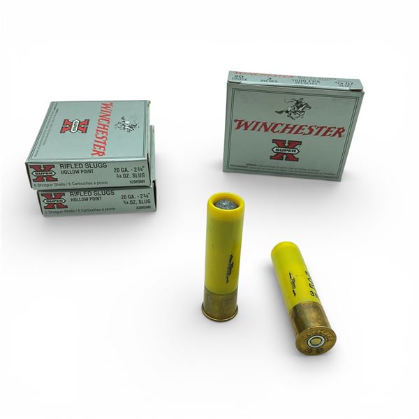 Winchester Super X 20 Ga HP Rifled Slug Ammunition, 15 Rounds