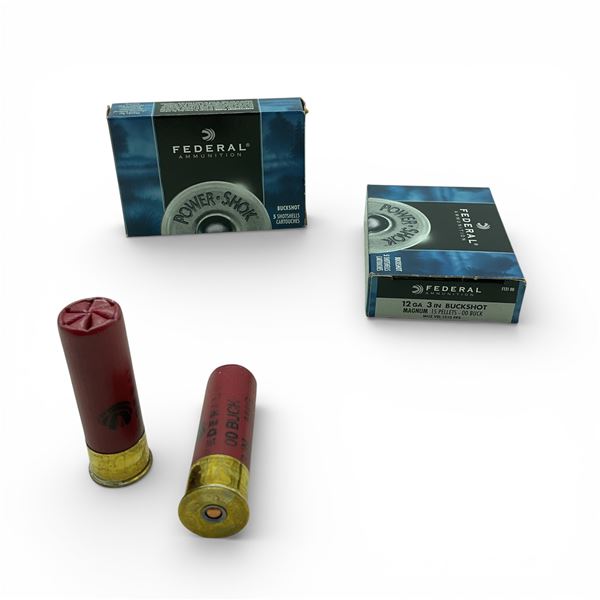 Federal Power Shok 12 Ga 3" Magnum BuckShot Ammunition, 10 Rounds