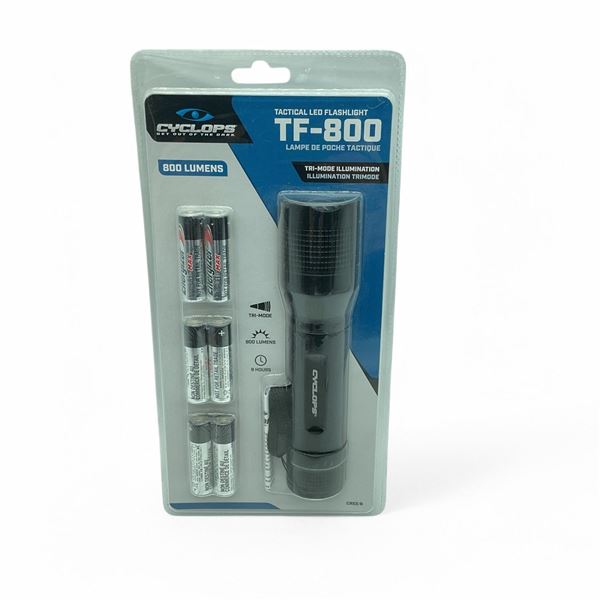 Cyclops TF-800 Tactical LED Flashlight, 800 Lumens, New