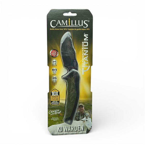 Camillus KJ Warden Carbonitride 3" Fixed Blade with Belt Sheath, New