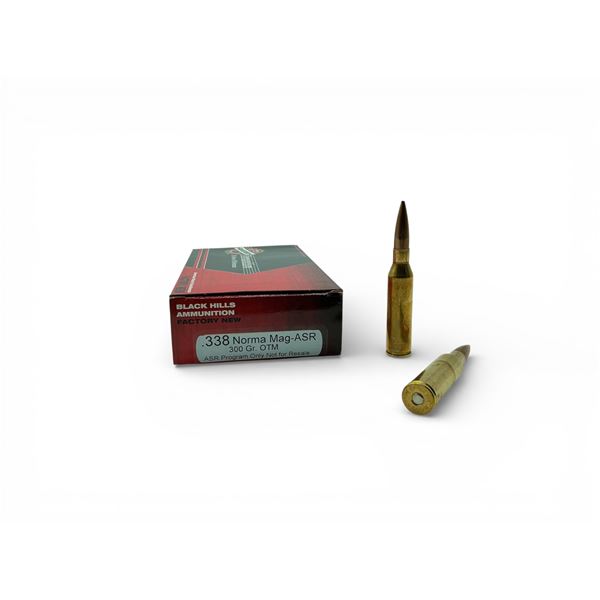 Black Hills 338 Norma Mag-ASR 300 Grain OTM Ammunition, 20 Rounds