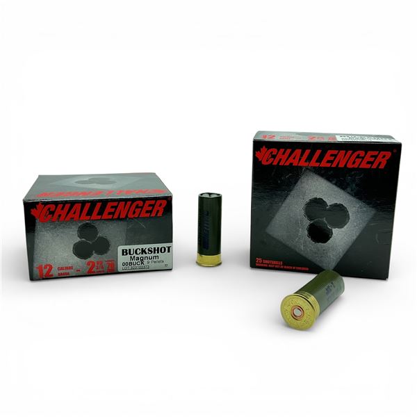 Challenger 12 Ga 2 3/4" Magnum 00 Buckshot Ammunition, 50 Rounds