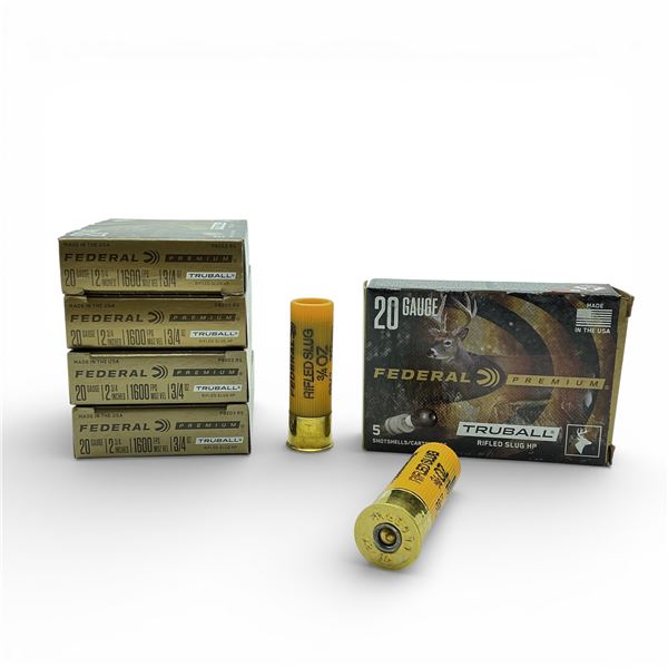 Federal Premium 20 Ga 2 3/4" Truball Rifled Slug Ammunition, 25 Rounds