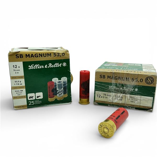 Sellier & Bot Magnum 12 Ga 3" #1 Ammunition, 25 Rounds and #2 Ammunition, 25 Rounds