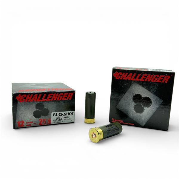 Challenger 12 Ga 2 3/4" Magnum 00 Buckshot Ammunition, 50 Rounds