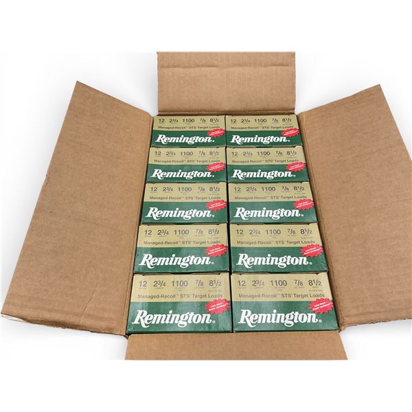 Remington Managed Recoil Target 12 Ga 2 3/4" #8 1/2 Ammunition, Case of 250 Rounds