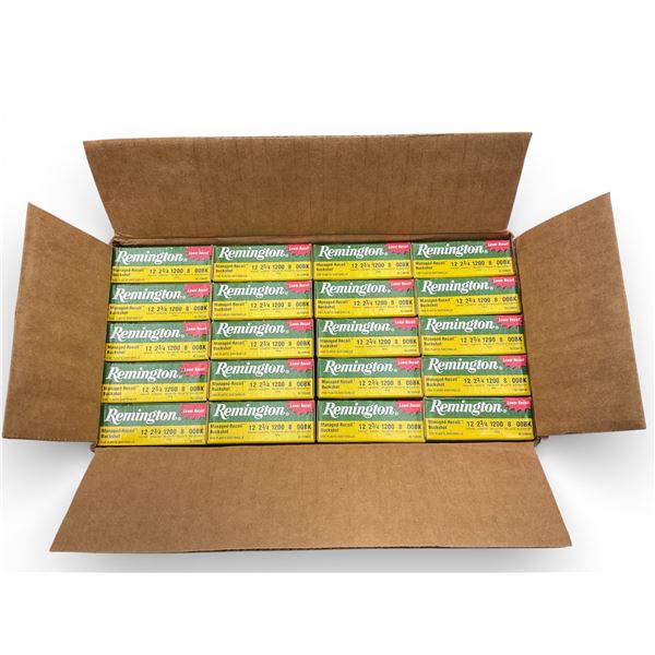 Remington Managed Recoil 12 Ga 2 3/4" 00 Buckshot Ammunition, Case of 100 Rounds