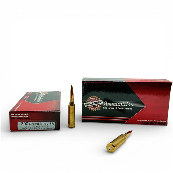 Black Hills Ammunition, .300 Norma Mag-ASR, 215 Grain Berger OTM Ammunition, 40 Rounds