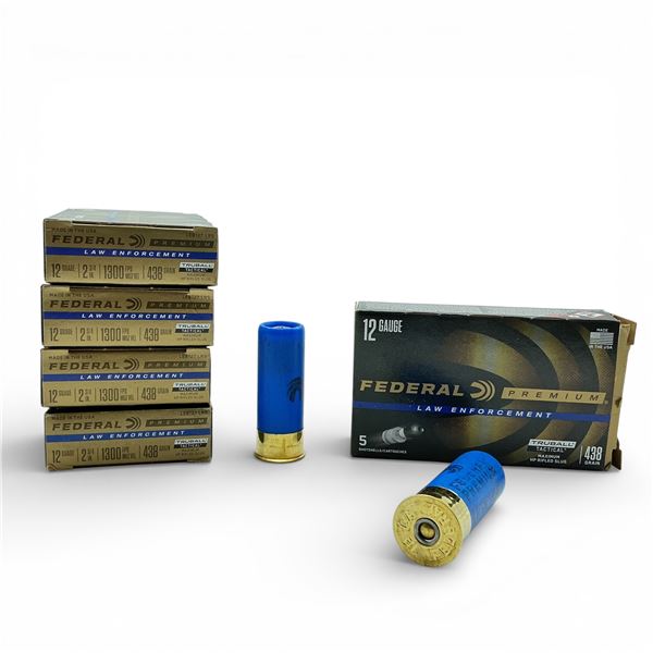 Federal Law Enforcement 12Ga, 2-3/4", 438 Grain TruBall Maximum HP Rifled Slug Ammunition, 25 Rounds