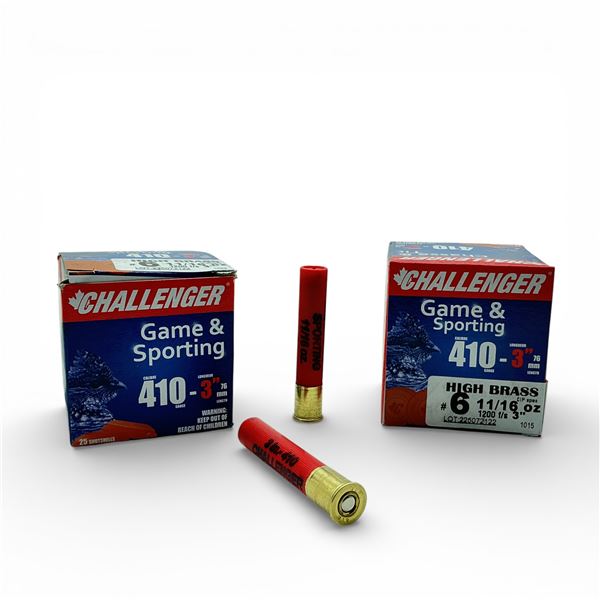 Challenger Game & Sporting 410 Ga, 3", 1-1/16 oz, #6 Shot Ammunition, 50 Rounds