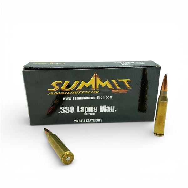 Summit .338 Lapua Mag, 250 Grain BTHP Match Ammunition, 20 Rounds