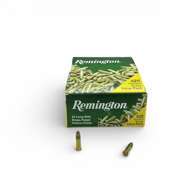 Remington Golden Bullet .22 LR, 36 Grain LRN HP Ammunition, Approximately 525 Rounds