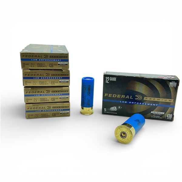 Federal Law Enforcement 12Ga, 2-3/4", 438 Grain TruBall Maximum HP Rifled Slug Ammunition, 25 Rounds