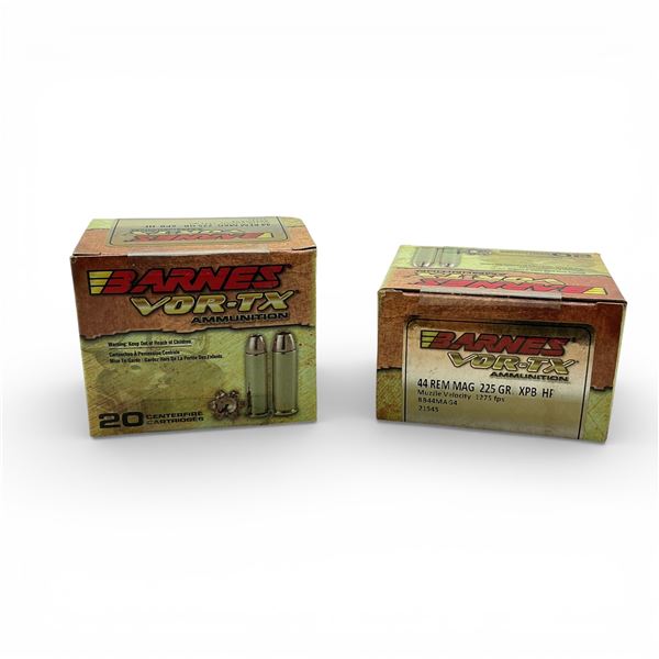 Barnes Vor-Tx 44 Rem Mag, 225 Grain XPB HP Ammunition, 40 Rounds