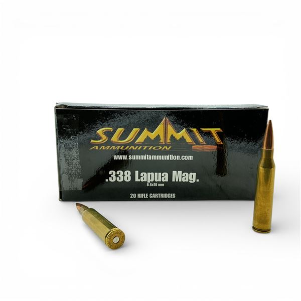 Summit .338 Lapua Mag, 250 Grain BTHP Match Ammunition, 20 Rounds