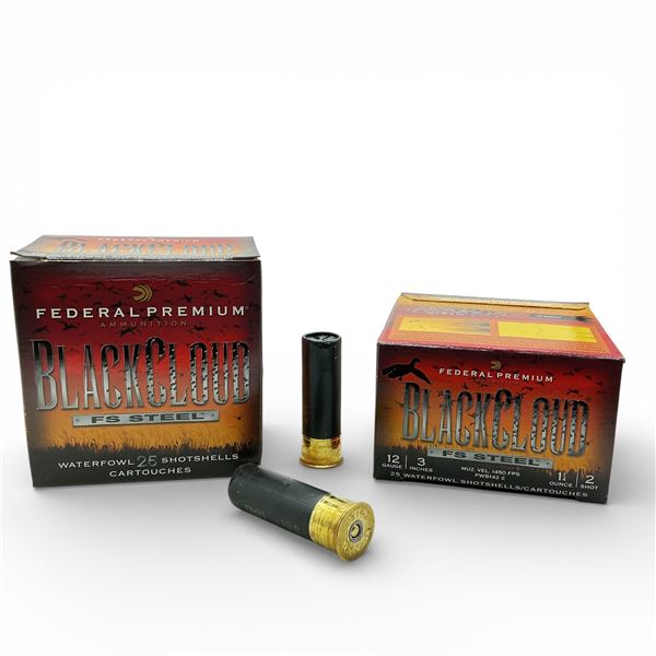 Federal Black Cloud FS Steel 12 Ga, 3", 1-1/4 oz, #2 Shot Ammunition, 50 Rounds