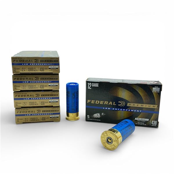 Federal Law Enforcement 12Ga, 2-3/4", 438 Grain TruBall Maximum HP Rifled Slug Ammunition, 25 Rounds