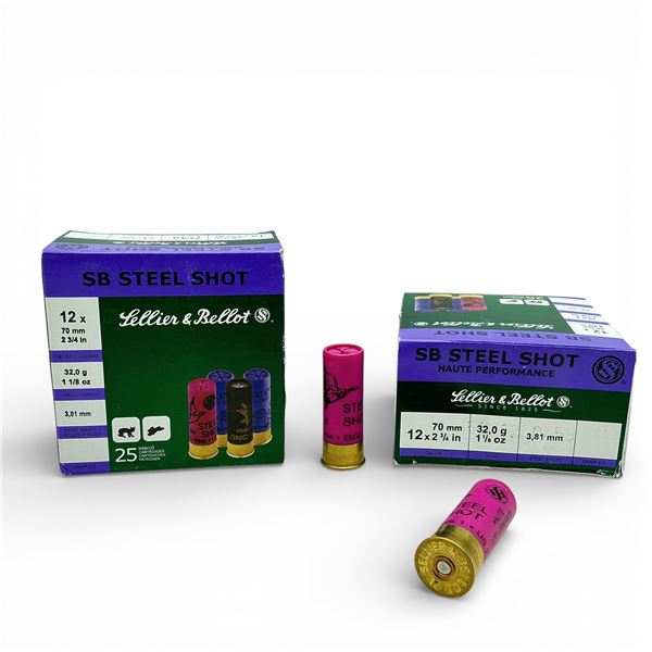 Sellier & Bellot SB Steel Shot 12 Ga, 2-3/4", 1-1/8 oz Ammunition, 50 Rounds