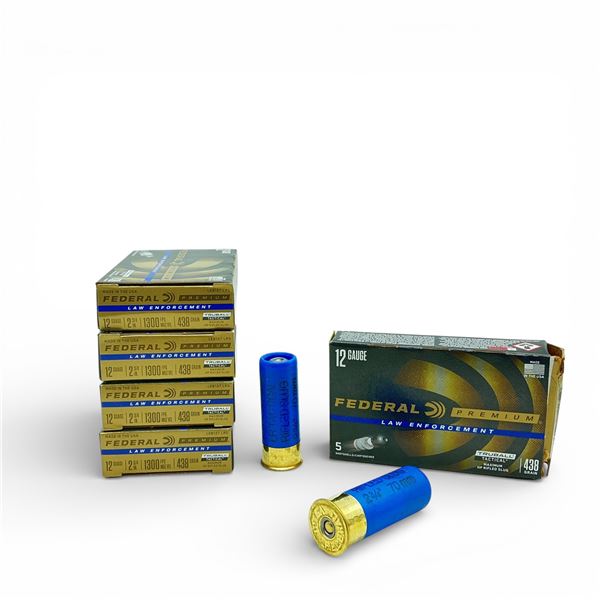 Federal Law Enforcement 12Ga, 2-3/4", 438 Grain TruBall Maximum HP Rifled Slug Ammunition, 25 Rounds